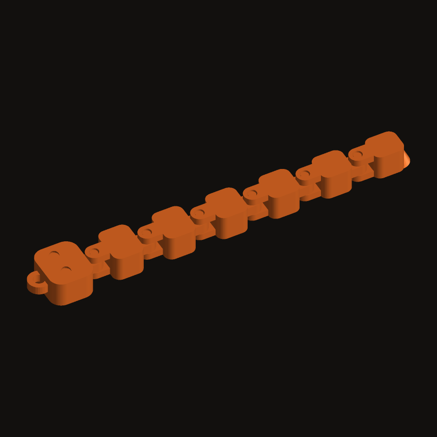 The Wiggle — a print-in-place articulated creature with seven jointed segments