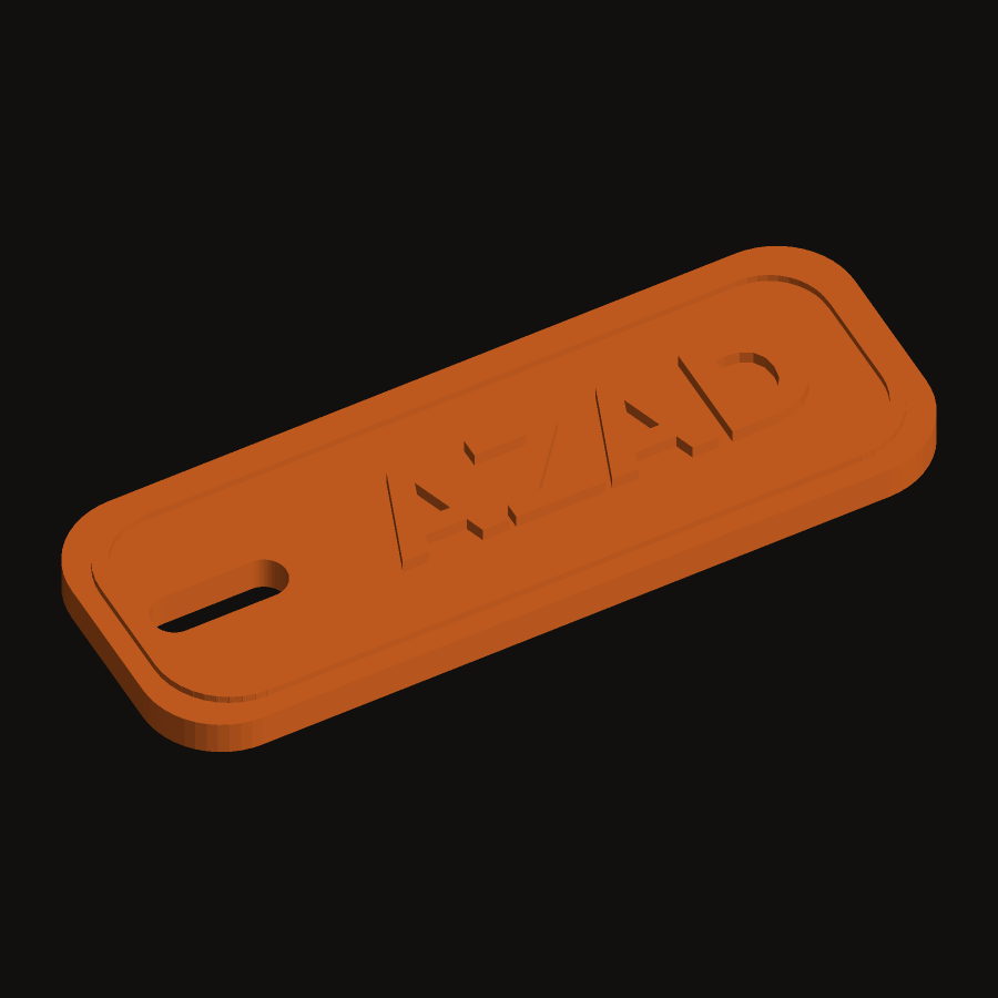 3D printed school bag name tag with a strap slot